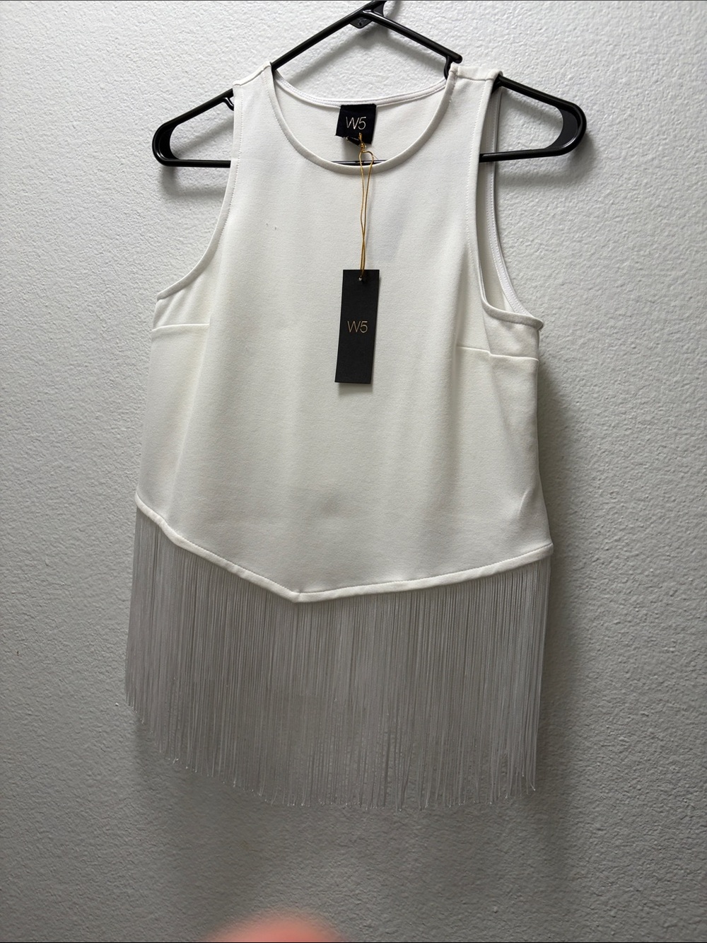 W5 Ivory Fringe Hem Sleeveless Camisole